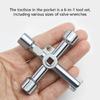 6 Function Crossing Key Wrench For Square Triangular Hexagonal Round Holes Zinc Alloy Ergonomic Grip Industrial Maintenance Tool