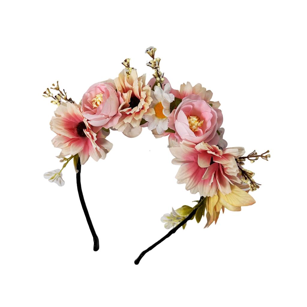 Böhmischer europäischer und amerikanischer Stirnreif mit künstlichen Blumen, Urlaubs-Super-Fee-Blumenkranz-Kopfschmuck