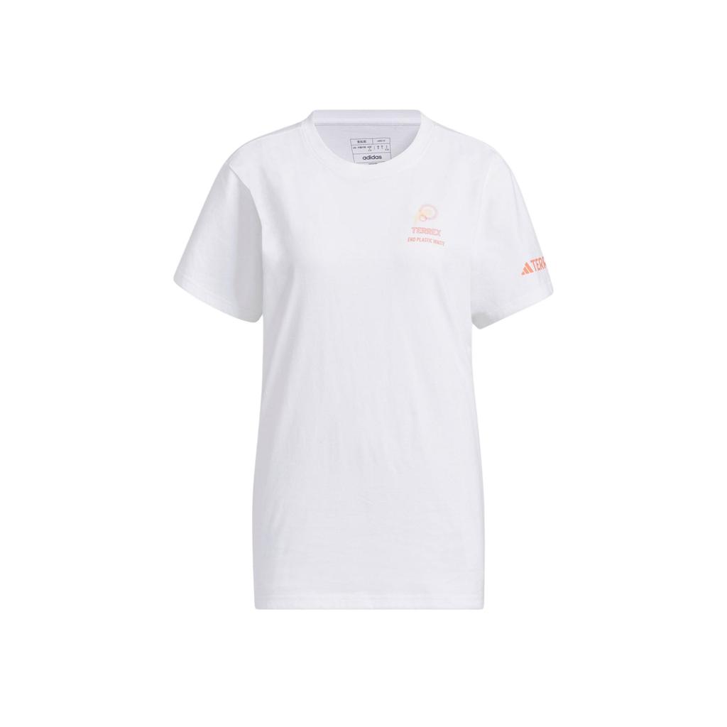 Adidas Short Sleeve Outdoor Ocean Tee With Fish Print Women Tops White IU1284