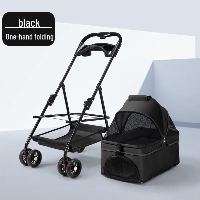 Lightweight and Foldable Pet Stroller for Small Dogs, Cats, and Teddy Bears, Ideal for Outdoor Travel