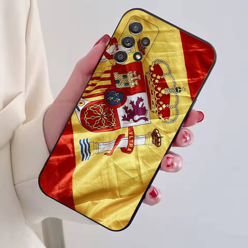 

S-Флаг Испании F-Футбольный фанат Поддержка Чехол для телефона Черный Силиконовый Мягкий Для Samsung S25,S24,S21,S22,S23,S30,Ultra,S20,Plus,Fe,Lite Samsung S20fe