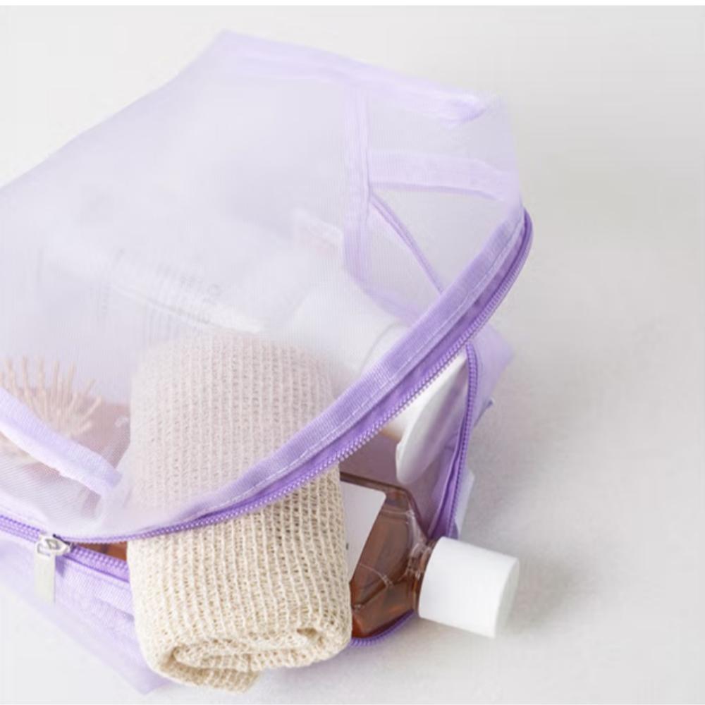 Purple Mesh Pouch with Handle