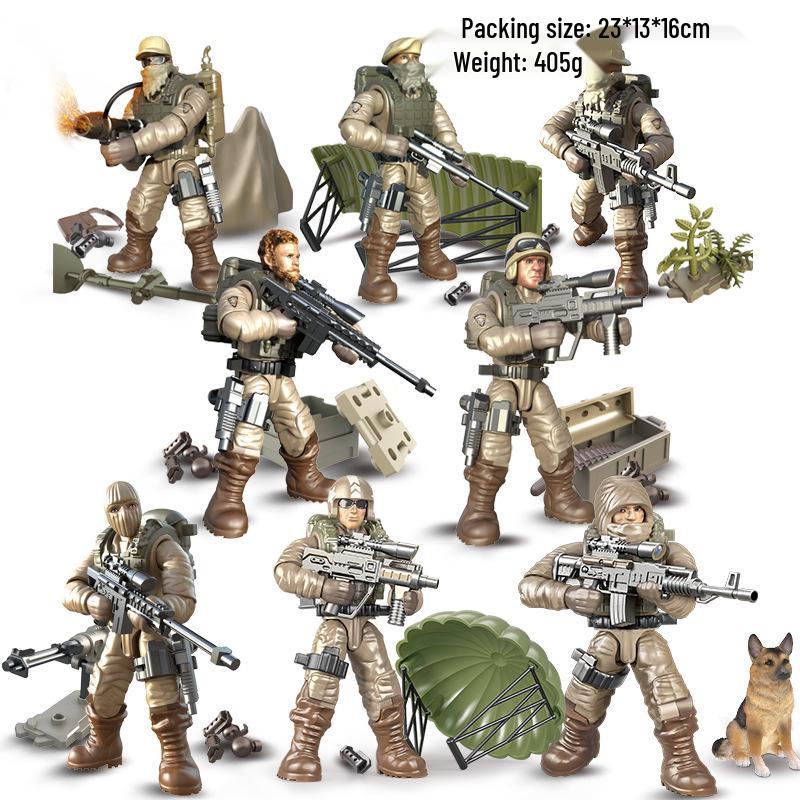 Xiang Jun Military Minifigure Building Blocks Toy - Movable Soldier Model for Boys