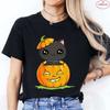 Halloween Cats Graphic Y2k Tops Women T-Shirt Casual Ulzzang Harajuku Streetwear Aesthetic Female Clothing Short Sleeve Tees