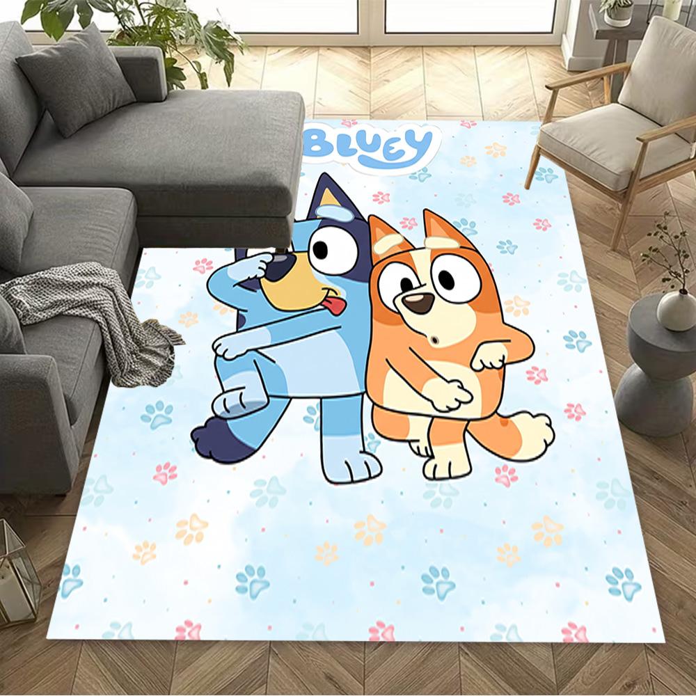 Bluey Family Harmony Floor Mat Suitable for Balcony Outdoor Dormitory Study Room Antislip Carpet Anime Office Decor Wedding Party Gift
