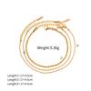  Stainless Steel 18k Gold Plated Metal Three Layer Fashion Bracelet Bangle Women Charm Summer Beach Trendy Chic Jewelry