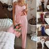 Bequeme Nachtwäsche für Damen Gepunktetes Spitzen-Pyjama-Set, Ärmelloses V-Ausschnitt-Zier-Lounge-Set Camisole und Hose, Weiche Atmungsaktive Schlafbekleidung