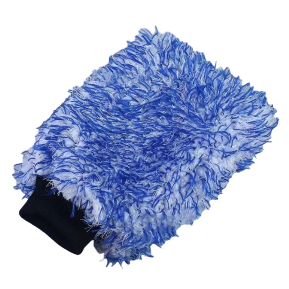 Microfiber Car Washing Mitt Ultra Soft Plush Cleaning Glove Double-sided Car Wash Cleaning Towels Auto Care Wax Detailing Brush