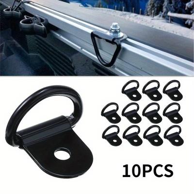 10 pçs de aço inoxidável d forma puxar gancho amarrar para baixo âncoras anel de ferro carga amarrar para caminhão reboques barcos acessórios
