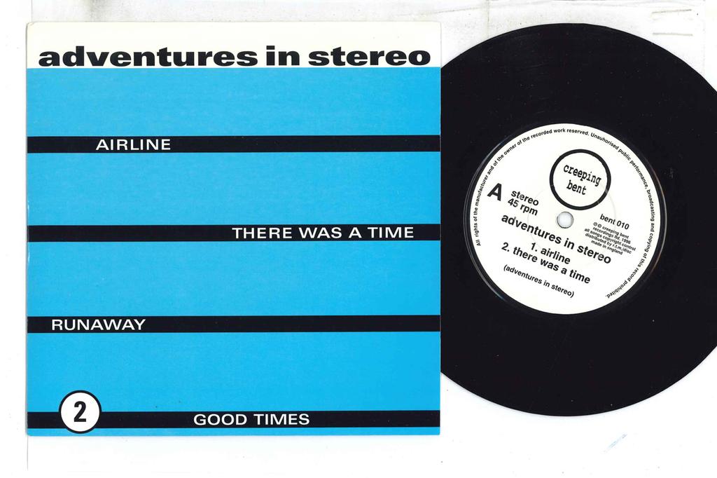 7inch Record ADVENTURES IN STEREO - Airline BENT010 CREEPING BENT 1996 UK Rock Used
