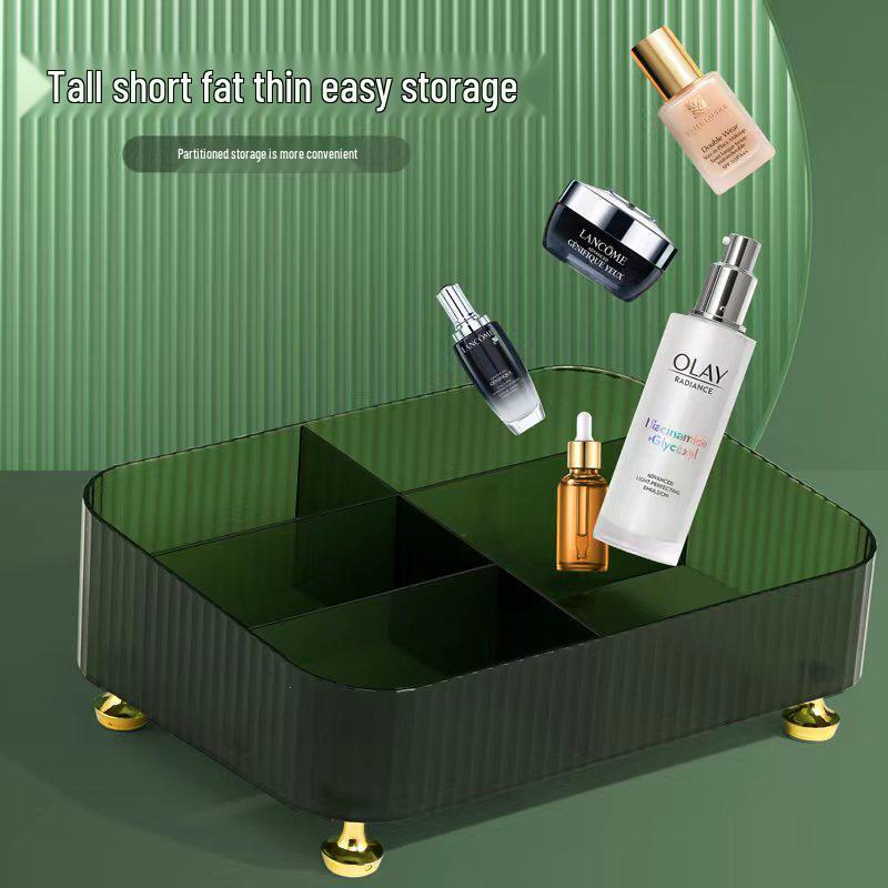 Acrylic Makeup Brush & Lipstick Organizer with Skincare Product Holder