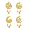 Acrylic Eid Mubarak Wall Pendant Mirror Hanging Decoration Ramadan Kareem Door Sign Golden Moon Star Drop Ornaments