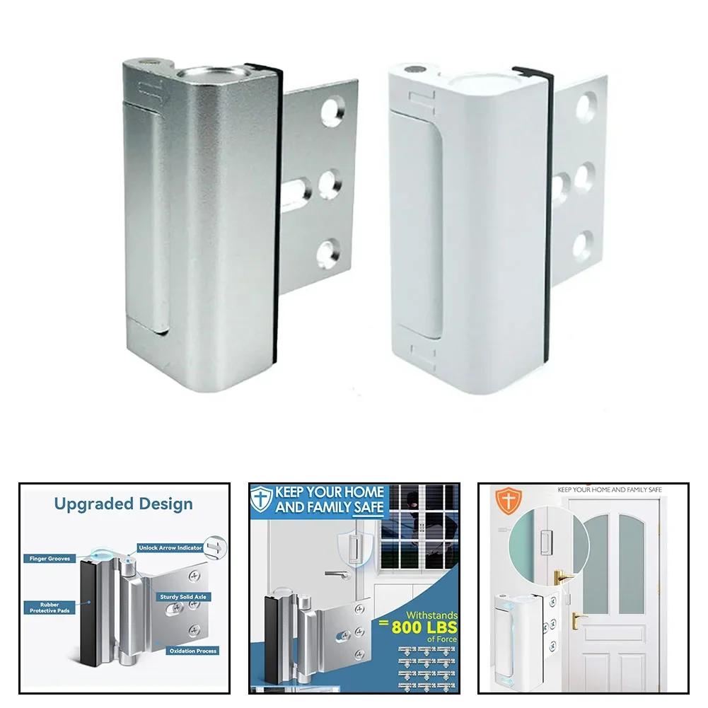 For Swing-in Doors Anti-theft Door Lock Door Reinforcement Lock Spring-loaded Mechanism 800 Lbs Force Resistance