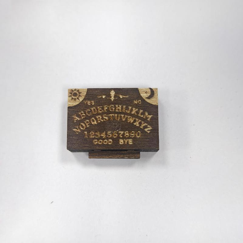 1/2pc Retro Mini Ouija Board With Drawer Wooden Miniatures Divination Tool Handmade Spirit Board With Planchette Home Decor Gift