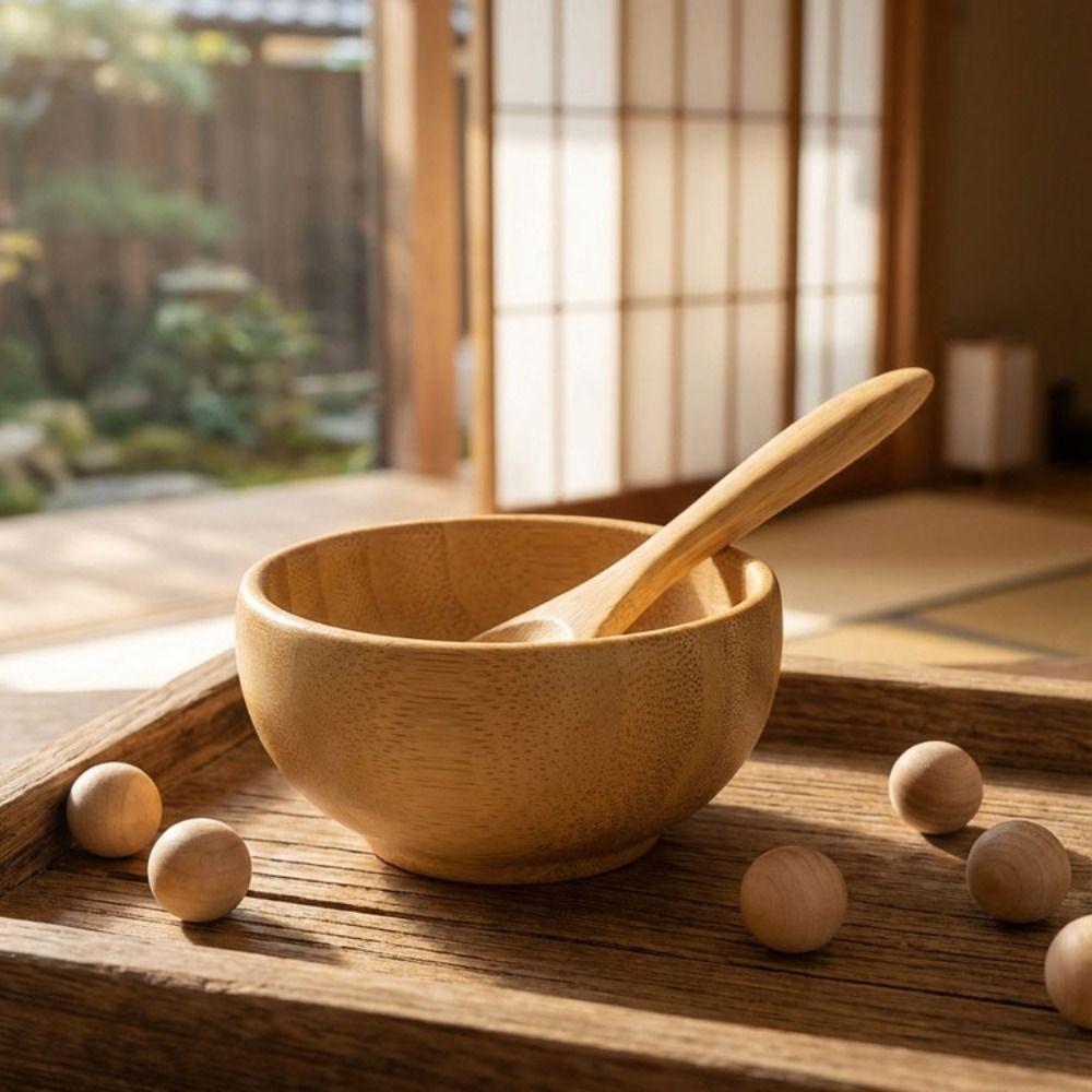 Bamboo Wood Mask Bowl Sleek Bamboo Spatula Spoon Spoon Cosmetic Mixing Tools Cosmetic Mixing