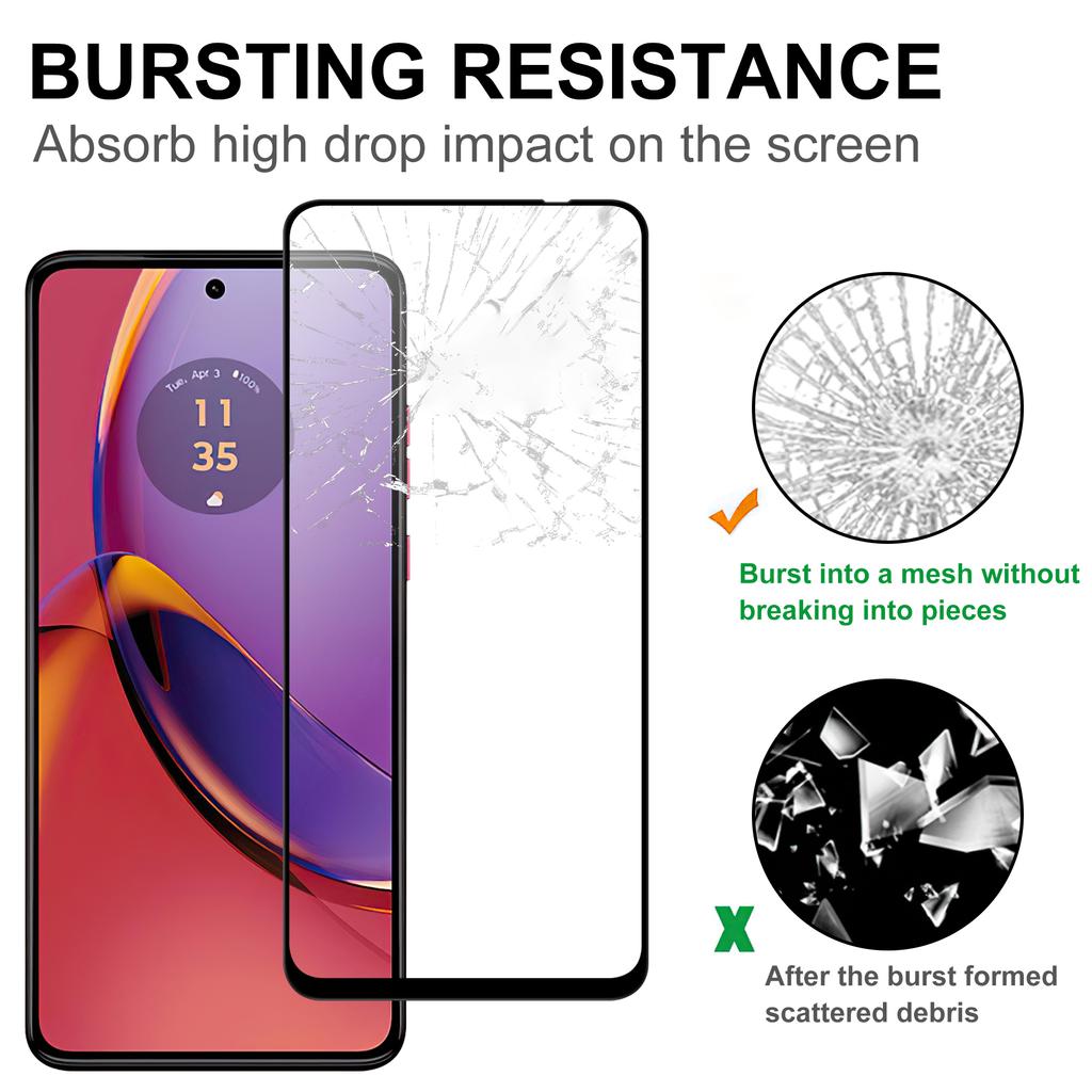 For Motorola Moto G84 5G AGC Glass Screen Covering Film Black Edge Full Glue Clear Phone Screen Protector