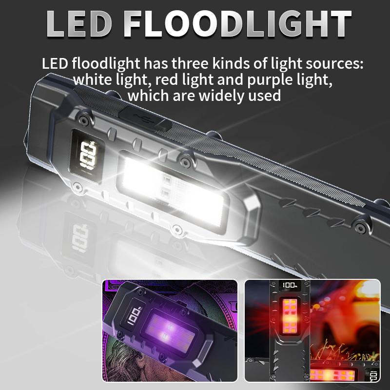 Portable EDC Flashlight 800 Lumens USB Rechargeable LED Flashlight Waterproof Led COB Work Light for Camping Emergency