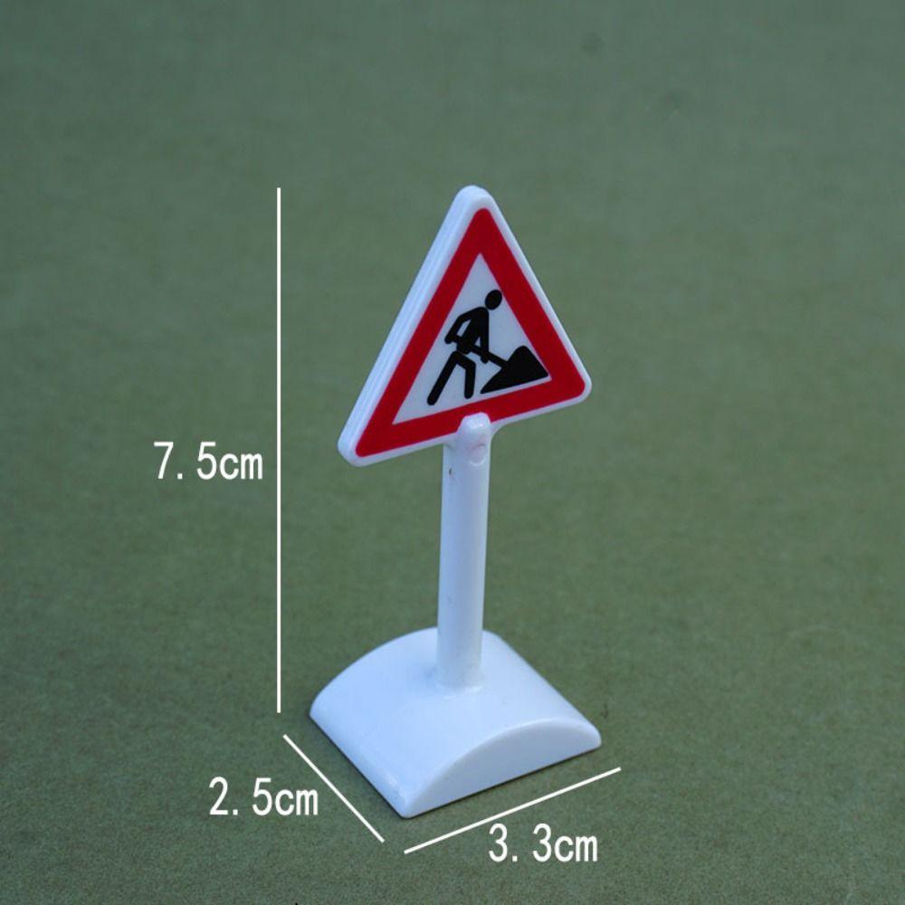 Road Block Dollhouse Speed Limit Sign Model Toy Mini Traffic Road Signs  City Street