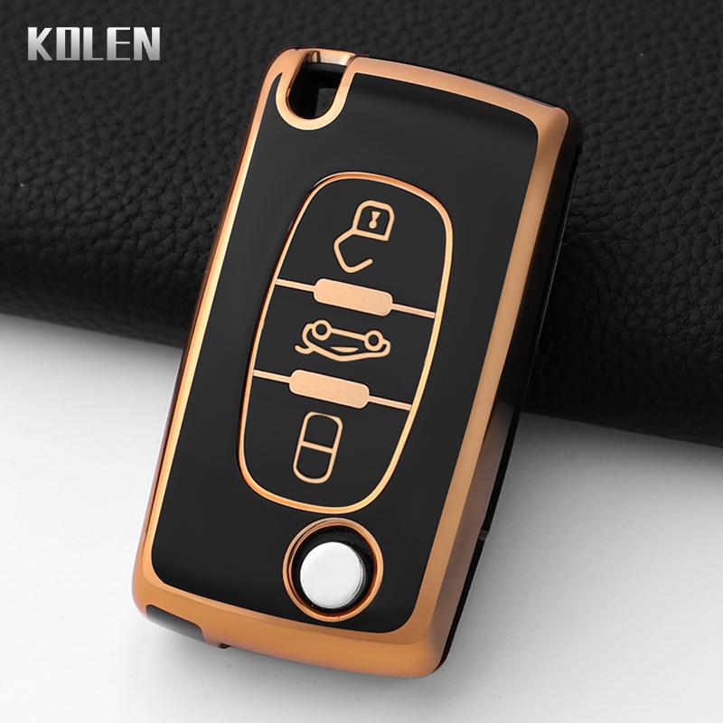 Mode Auto Schlüsselhülle Abdeckung Für Citroen C2 C3 C4 C5 C6 Xsara Berlingo Für Peugeot 207 307 308 407 607 807 Geschützter Schlüsselanhänger Fob