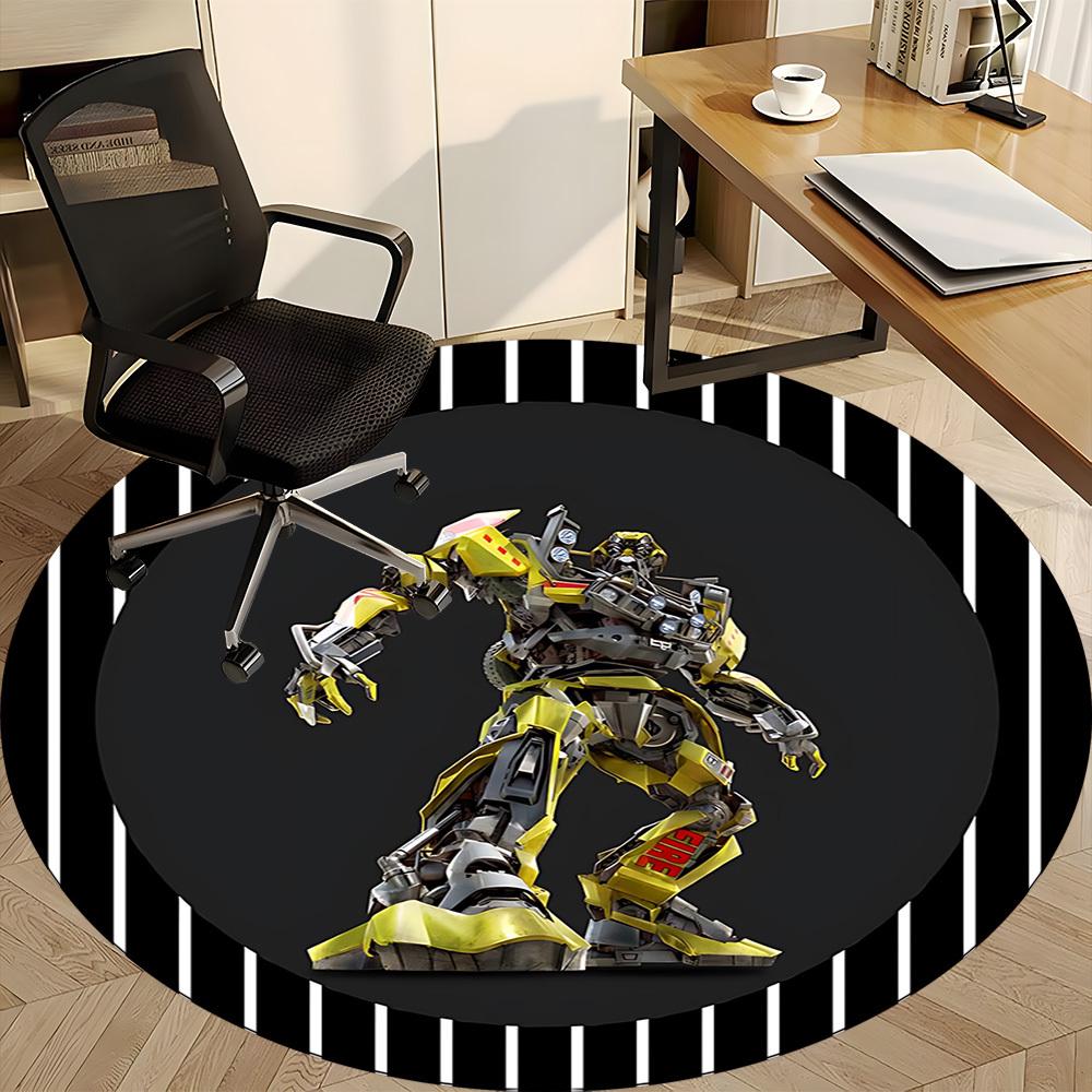 1pc Transformer Robot Chair Carpet for Office - Indoor Non-Slip Washable Polyester Fiber Carpet, Soft Comfortable Mat For Office yy250928017