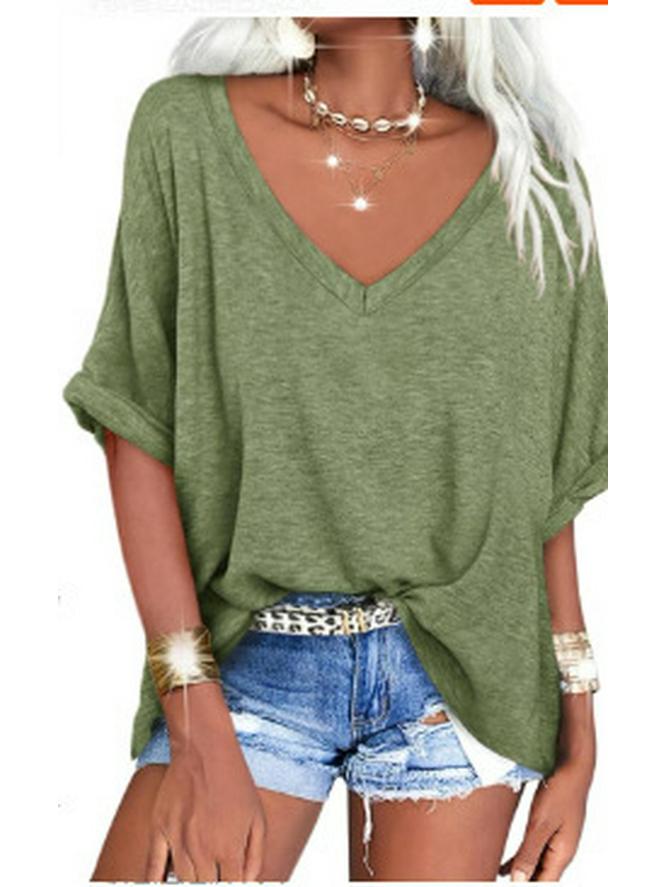 2024 European & American Women's Plus Size Casual Short-Sleeve Loose T-Shirt