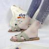Solid Color One-word Slippers Spring and Summer Outer Wear Ins Beach Non-slip Cool Slippers Large Size