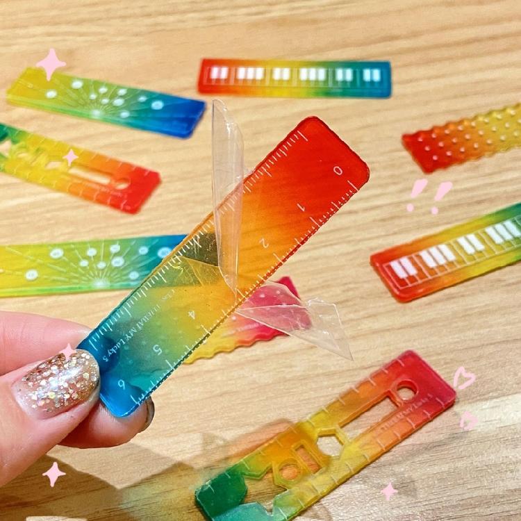 Multipurpose Drawing Ruler Light Weight Plastic Pocket Scale Tool Student Essential For Geometry And Craft Projects