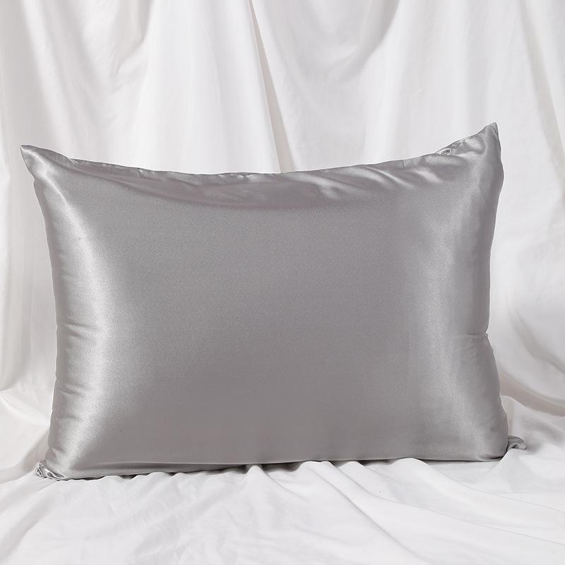 Solid Color Imitation Silk Pillowcase - Ice Silk Feel Satin Cushion Cover