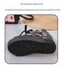 2025 Summer Women's Roman High Heel Sandals - Color Block Cross Straps, 12cm Wedge, Peep Toe