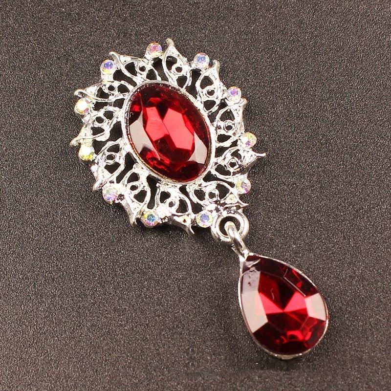 5 st Vattendroppar Brosch Tillbehör Kläddekoration Glittrande Kristall Syknapp Legering Strass Hänge