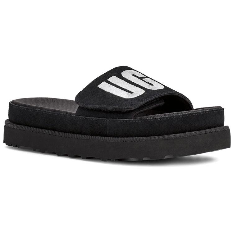 UGG Laton Slide Black Silver Slippers 'Black Silver' Women's 1110110-BSVR