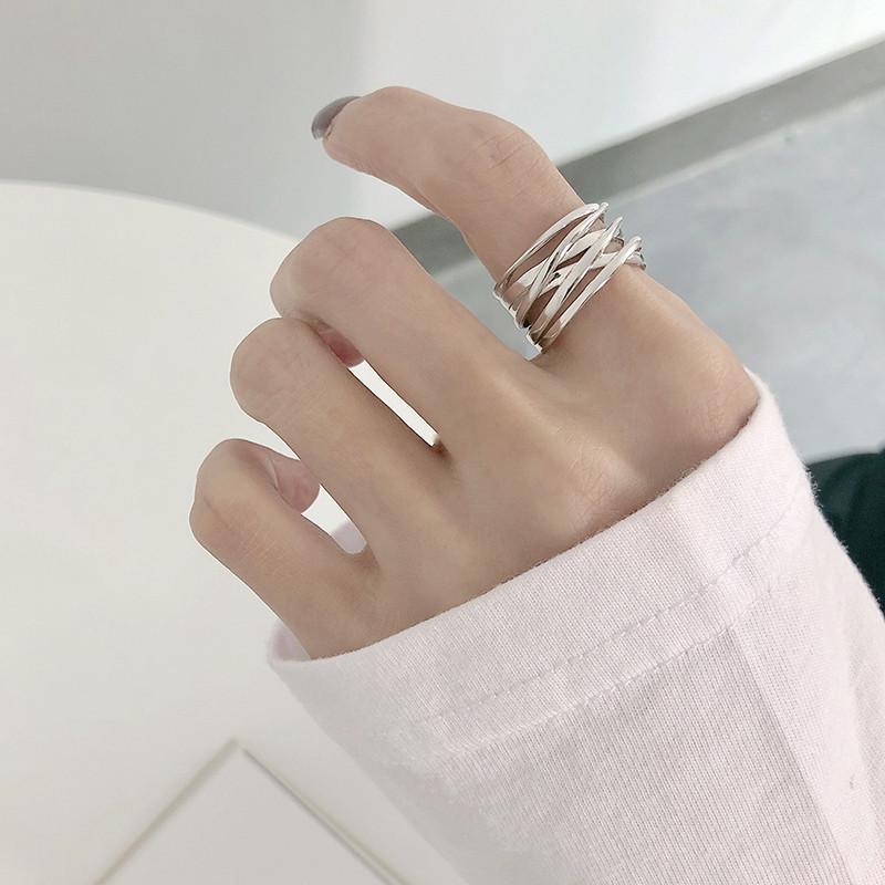 Korean Style Retro Multi-layer Line Wrap Open Ring for Women - European  American Street Style Index Finger Hand Jewelry Open Adjustable