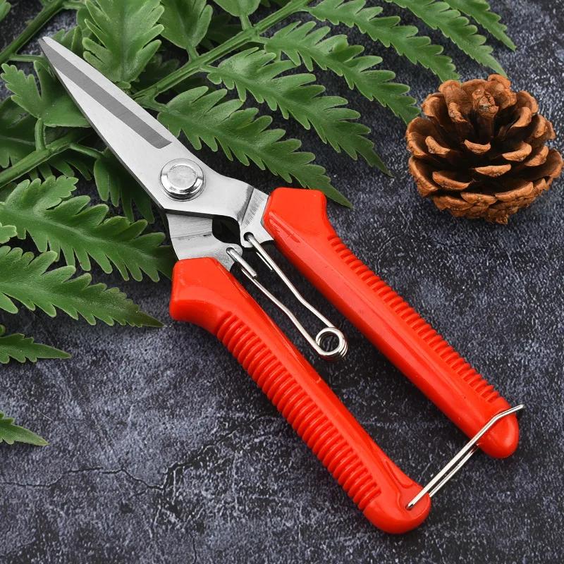 190mm Straight Head Pruning Shears Non-slip HandleStainless Steel Outils Manuels Household Bonsai Garden Scissors Pruing Shear