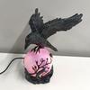 Gothic Raven Table Lamps USB Power Black Crow Moonlight Night Lights with Glowing Crystal Ball Ornaments for Home Festival Decor