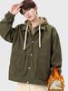Japanese Trendy Corduroy Hooded Jacket with Fleece Lining: Autumn/Winter Hong Kong Style for Men