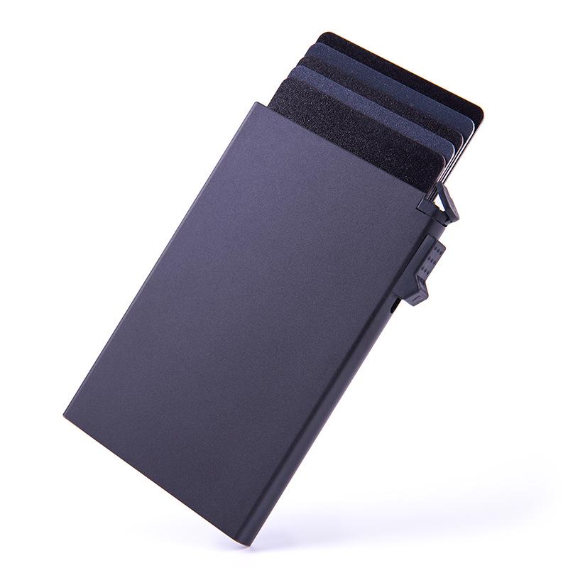 New Slim RFID-Blocking Men's Aluminum Card Holder with Auto Pop-up Feature