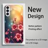 Capa de telefone de vidro banhada a prata com design de flor adequada para Samsung Galaxy S26 S25 S24 S22 S21 S20 FE/Ultra/Plus capa rígida