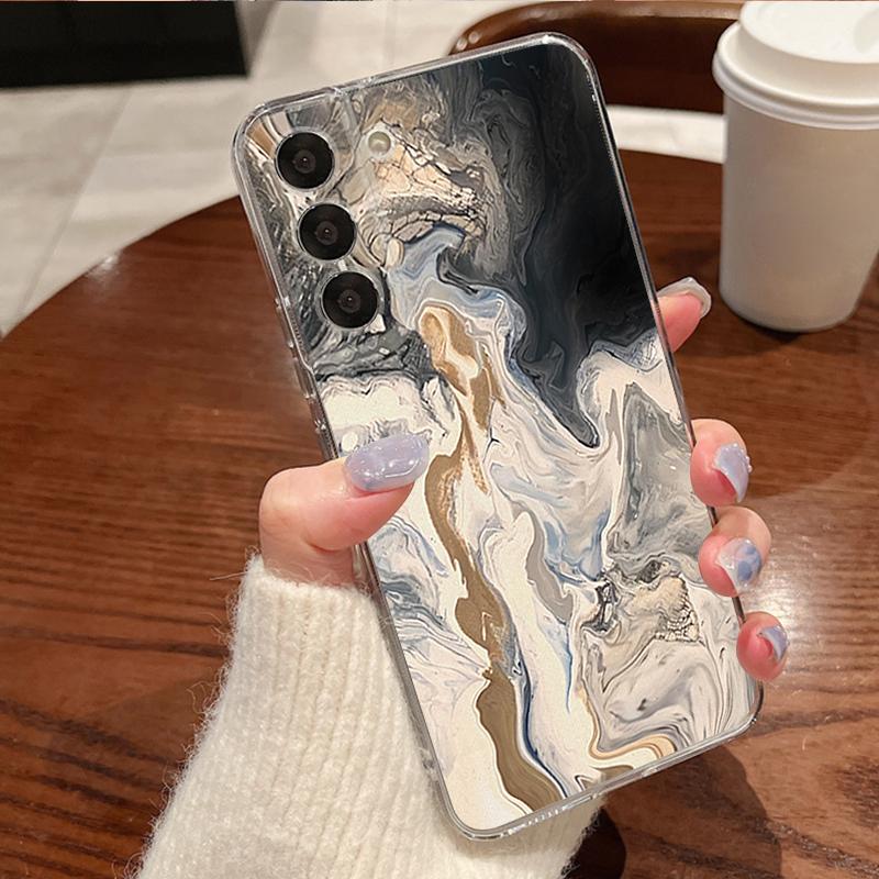 Sandstone Marble Pattern Phone Case For Samsung Galaxy S26 S25 S24 S23 Ultra S22 Plus S24 S21 FE S25 Edge Clear TPU Soft Cover