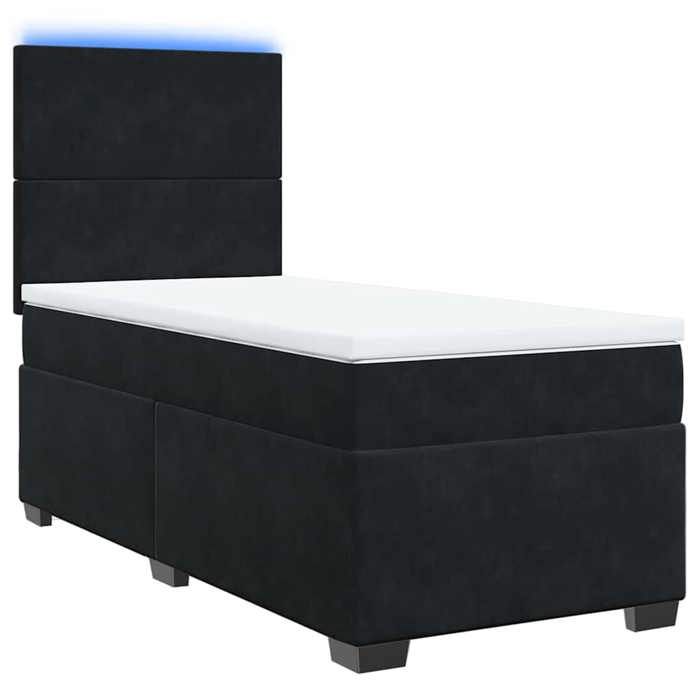 Maison Exclusive - Sommier à lattes de lit avec matelas Noir 100x200 cm Velours