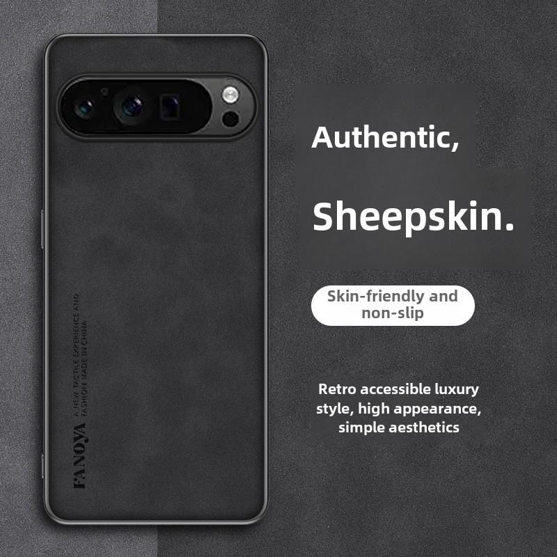 Pixel9Pro XL Leather Phone Case for Google 8A Pixel9A - Sheepskin Protective Cover