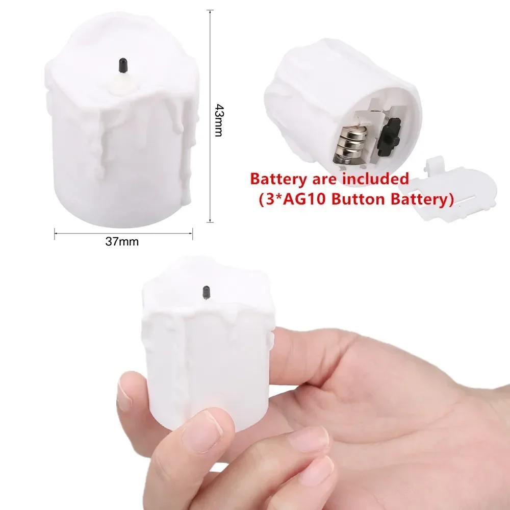 Flameless Led Tea Lights Candle Battery Operated Black Wick Candle Drips Candle Light for Halloween Thanksgiving Christmas Decor