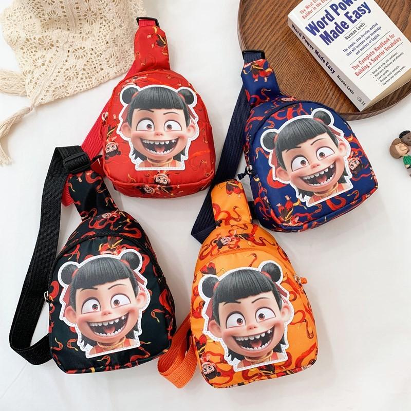 Cartoon Zha Ne Printed Shoulder Chest Bags Anime Peripheral Wallet Children