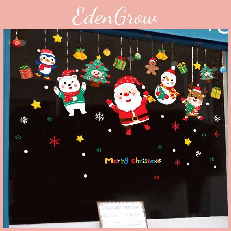 Christmas Snowman Tree Santa Claus Window Stickers Set Christmas Decoration