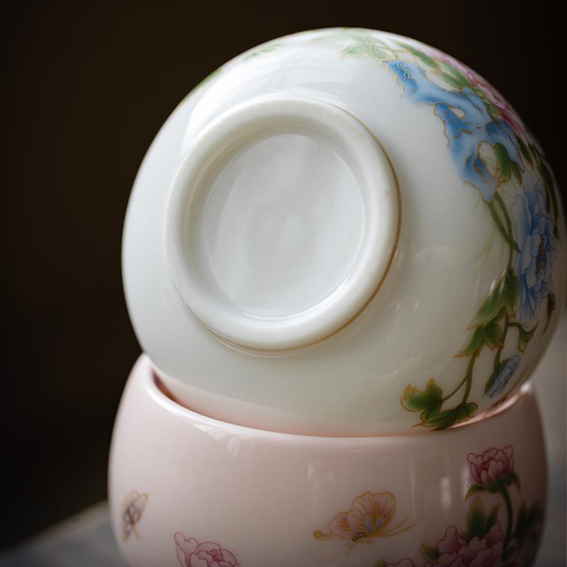 Nefritová čajová miska ze suetu Ručně vyráběné japonské keramické čajové misky Porcelánová ochutnávací čajová souprava pro domácnost Čínské kung-fu čajové nádobí Mistrovské šálky Dárková krabička