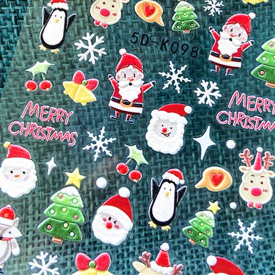 1 Sheet Snowflakes Pattern Nail Sticker Embossed Paper Smooth Surface Nail Polish Stickers