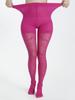 Women's Plus Size Abstract Linear Jacquard High Rise Pantyhose - 40 Denier Stretchy Stockings for Casual Wear