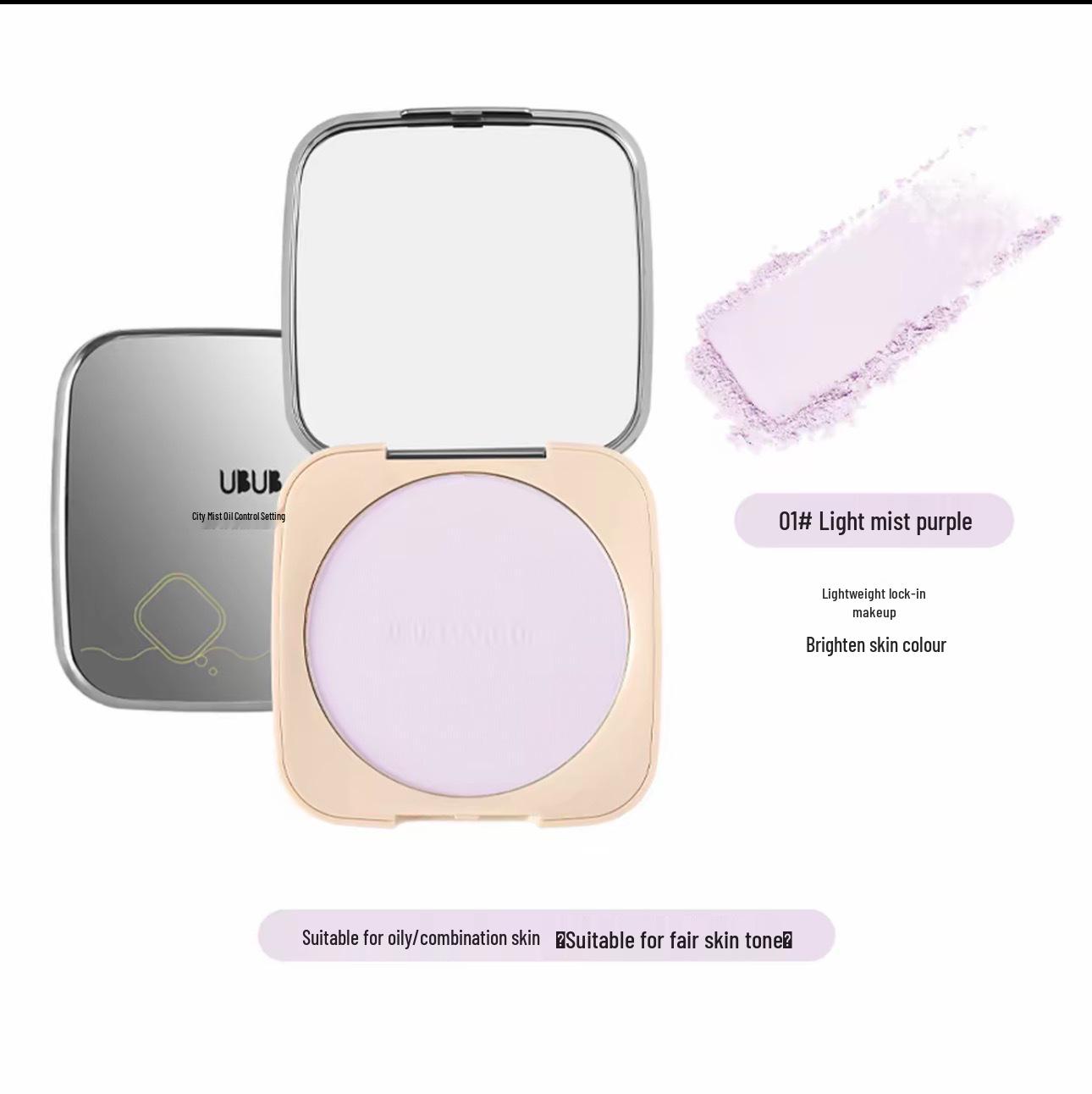 

UBUB Super Jumbo Matte Setting Powder with Mirror & Puff - Long-lasting, Oil Control, Soft Mist Finish for Natural Touch-ups