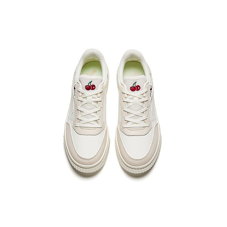Anta Life Series Biscuit Shoes Cherry Casual Sports Comfortable Versatile Lightweight Low-Top Skate Shoes Women sneaker White Beige 922358005-7