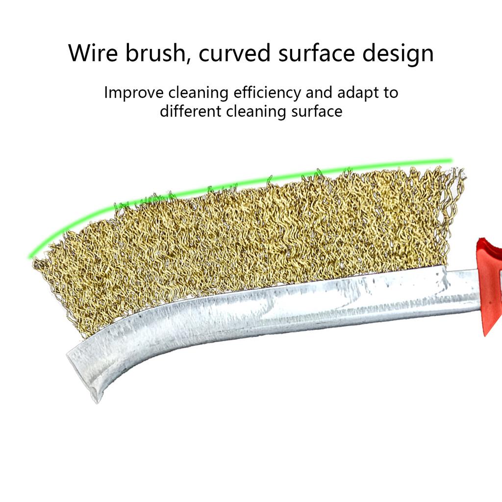 Wire Brush Set 2Pcs Stainless Steel Wire Brushes for Cleaning Metal Rust Dirt with Ergonomic Handle Grip