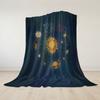 Cosmic Circle Flannel Blanket Warm Soft Halloween Christmas Couch Warm Cozy Decorative Decor Gift for All Season